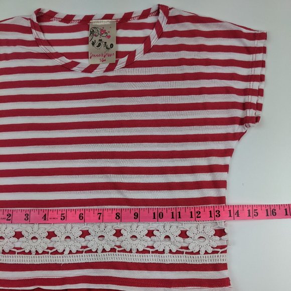 Striped Red and white Sleeveless Girls top Large - Picture 8 of 8